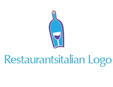 goblet inside wine bottle logo