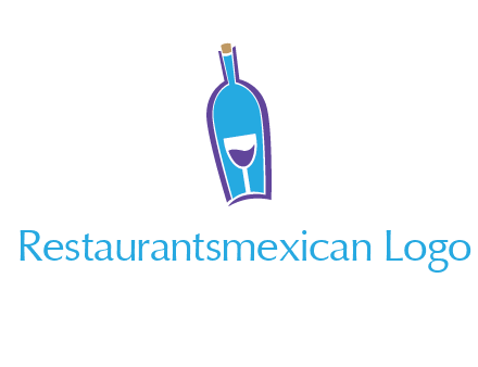 goblet inside wine bottle logo