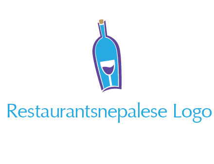 goblet inside wine bottle logo