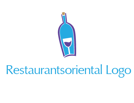 goblet inside wine bottle logo