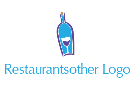 goblet inside wine bottle logo