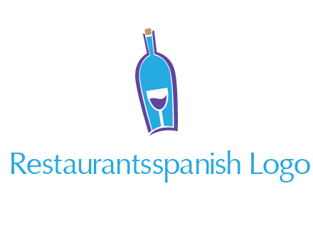 goblet inside wine bottle logo
