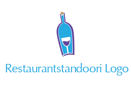 goblet inside wine bottle logo