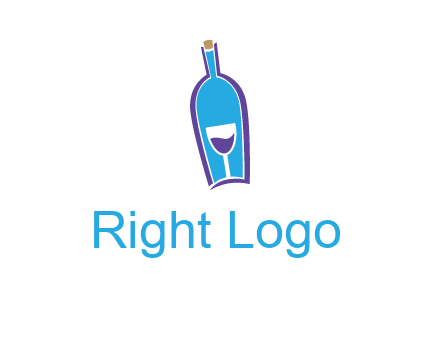 goblet inside wine bottle logo