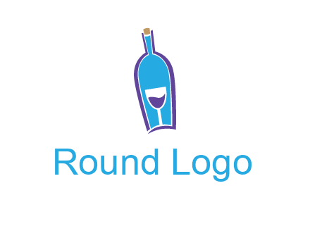 goblet inside wine bottle logo