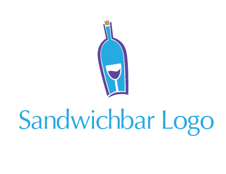 goblet inside wine bottle logo