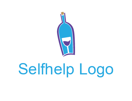 goblet inside wine bottle logo