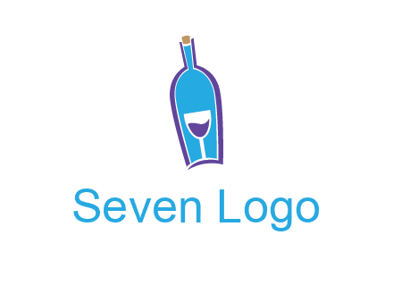 goblet inside wine bottle logo