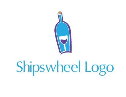 goblet inside wine bottle logo