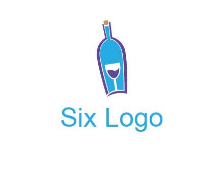 goblet inside wine bottle logo