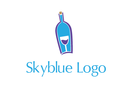 goblet inside wine bottle logo