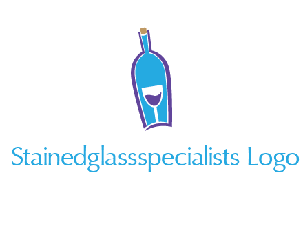 goblet inside wine bottle logo