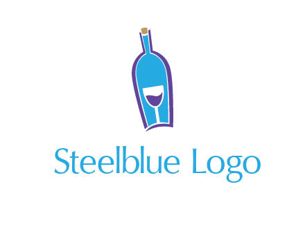 goblet inside wine bottle logo