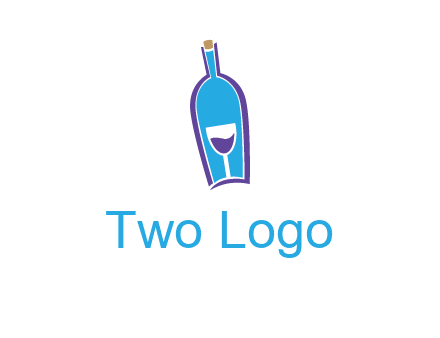 goblet inside wine bottle logo