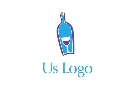 goblet inside wine bottle logo