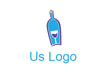 goblet inside wine bottle logo