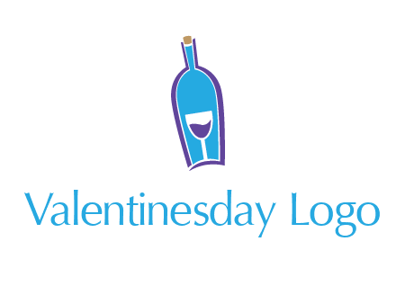 goblet inside wine bottle logo