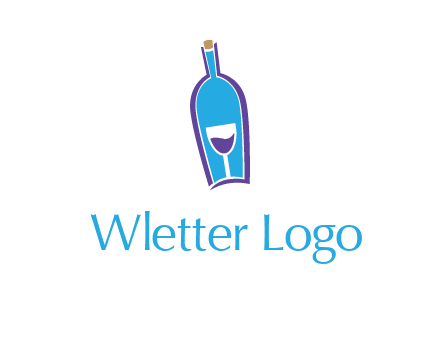 goblet inside wine bottle logo