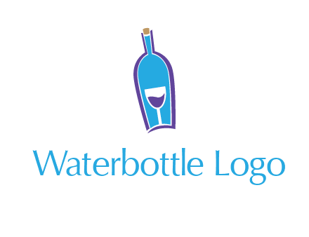 goblet inside wine bottle logo