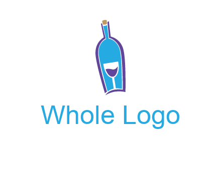 goblet inside wine bottle logo