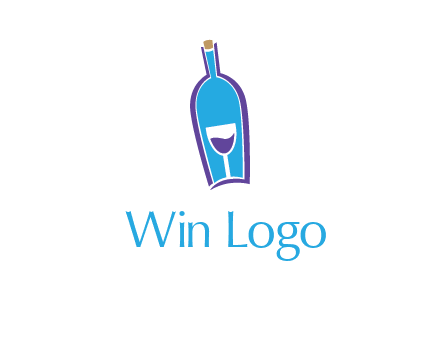 goblet inside wine bottle logo