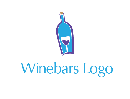 goblet inside wine bottle logo