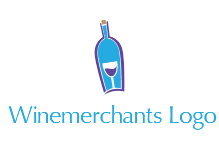 goblet inside wine bottle logo