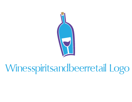 goblet inside wine bottle logo
