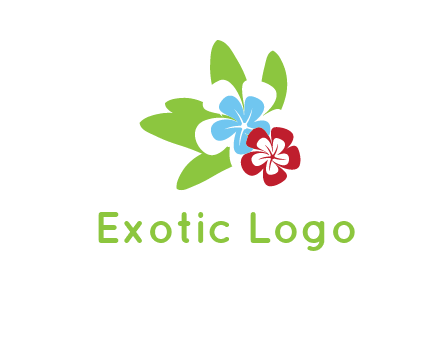 periwinkle flowers with leaves logo