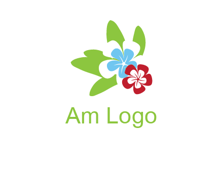 periwinkle flowers with leaves logo