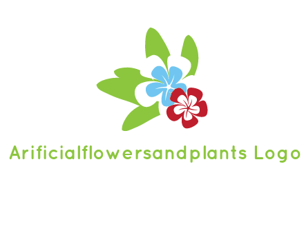 periwinkle flowers with leaves logo