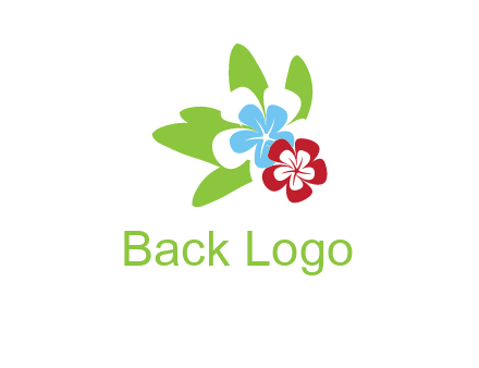 periwinkle flowers with leaves logo