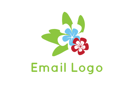 periwinkle flowers with leaves logo