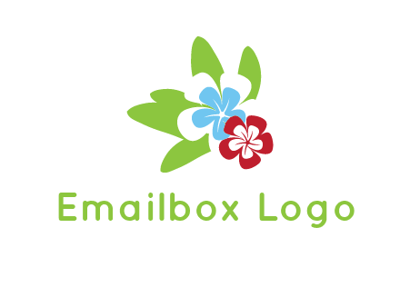 periwinkle flowers with leaves logo