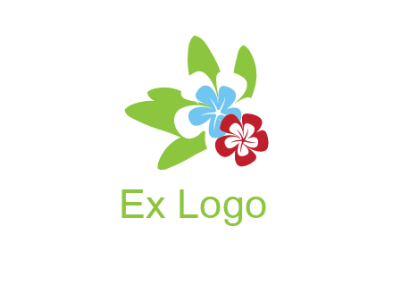 periwinkle flowers with leaves logo