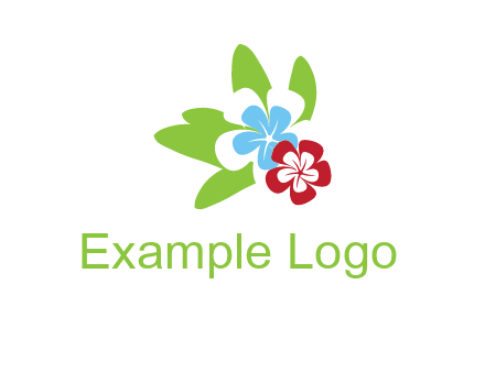 periwinkle flowers with leaves logo