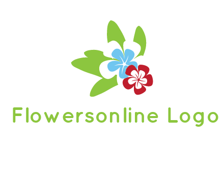 periwinkle flowers with leaves logo