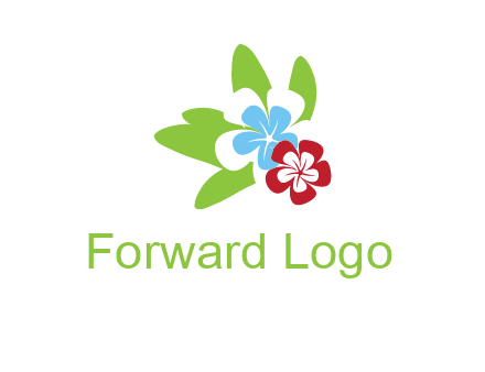 periwinkle flowers with leaves logo
