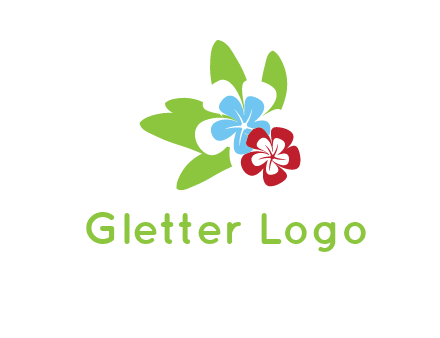 periwinkle flowers with leaves logo