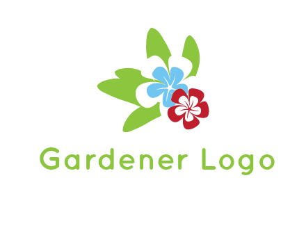 periwinkle flowers with leaves logo