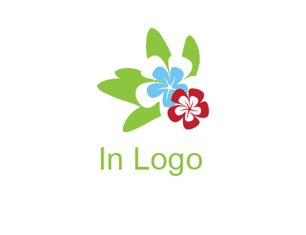 periwinkle flowers with leaves logo