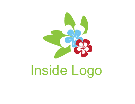 periwinkle flowers with leaves logo