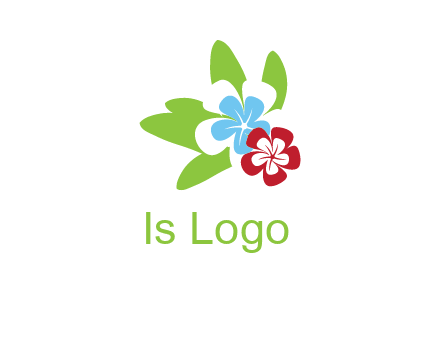 periwinkle flowers with leaves logo
