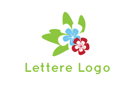 periwinkle flowers with leaves logo