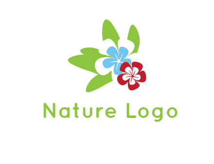periwinkle flowers with leaves logo