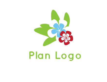 periwinkle flowers with leaves logo