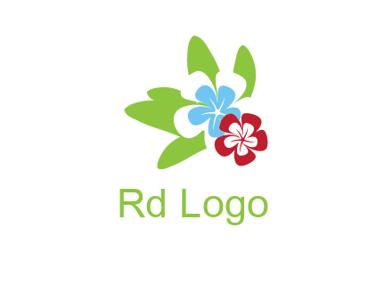 periwinkle flowers with leaves logo
