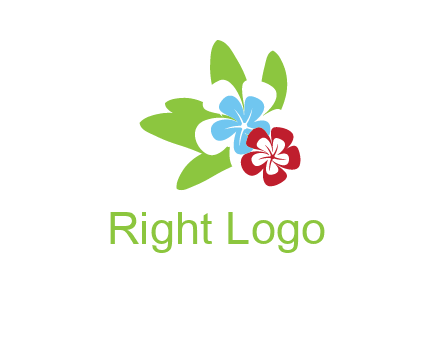 periwinkle flowers with leaves logo