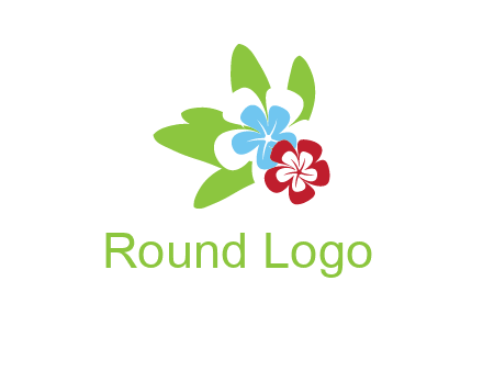 periwinkle flowers with leaves logo