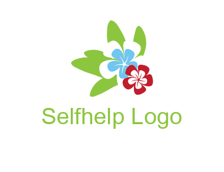 periwinkle flowers with leaves logo